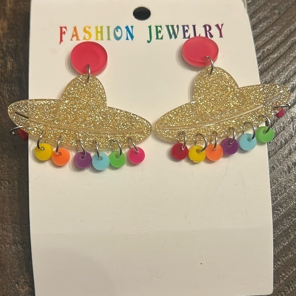 Sombrero Colorful Mexican Hat earrings